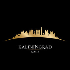 Fototapeta premium Kaliningrad Russia city silhouette black background