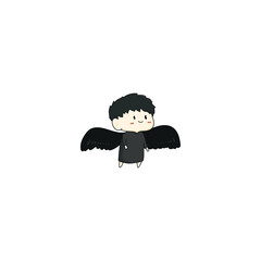 Black angel Cute chibe simple carakter 