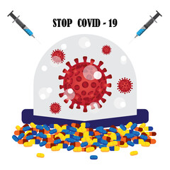 Coronavirus disease COVID-19 infection medical illustration.