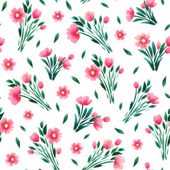 Fototapeta premium Seamless floral pattern. Fabric and packaging design.