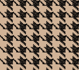 Seamless houndstooth pattern. Crowbar print illustration. 