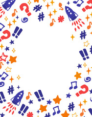 ドローイングの宇宙、音符のベクターイラスト背景素材 © Humming Bird