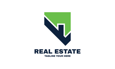 abstract real estate simple modern logo for the company relating to home business design vector