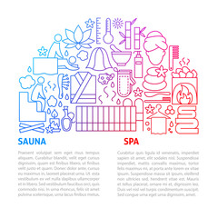 Fototapeta premium Spa Sauna Line Template