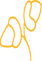 Acorn with a hat on a white background.