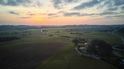 Fototapeta premium landscape of the country side with sunset
