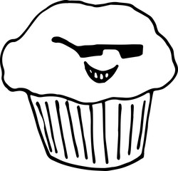 Sweets Valentines day,  Cute tea time. Hand draw