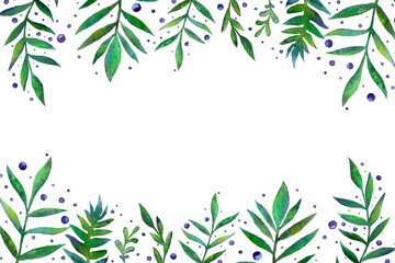 Fototapeta premium watercolor illustration pattern leaf isolated plant nature frame summer spring tulip similar