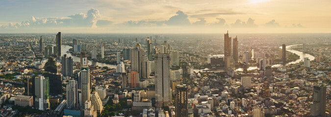 Cityscape of Bangkok Thailand Panorama view Skyscraper