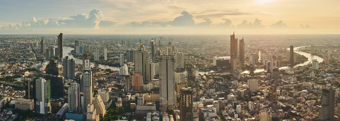 Zelfklevend Fotobehang Cityscape of Bangkok Thailand Panorama view Skyscraper © VTT Studio