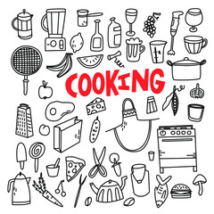 doodle flat cooking vector illustration, isolated object ideal for background