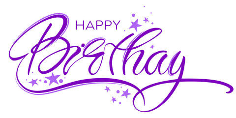 Fototapeta premium Happy Birthday lettering. Beautiful hand drawn calligraphy.