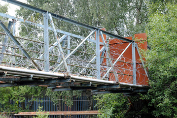 Steel Industrial Bridge over Canal  
