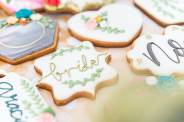 Cookies with heart shape for weddings or valentines day