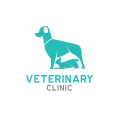 veterinary logo isolated on white background, vector illustration