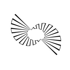 Lines in Circle Form . Spiral Vector Illustration .Technology round. Wave Logo . Design element . Abstract Geometric shape .