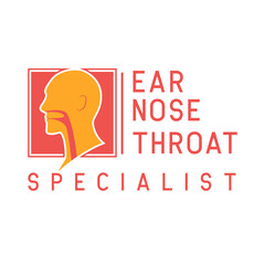 ear nose throat (ENT) logo for Otolaryngologists  clinic concept. vector illustration