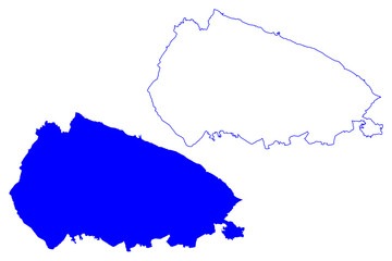 Bari province (Italy, Italian Republic, Apulia region) map vector illustration, scribble sketch Province of Bari map