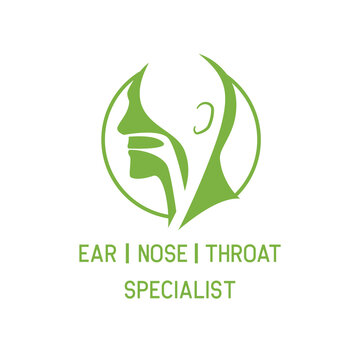 ear nose throat (ENT) logo for Otolaryngologists  clinic concept. vector illustration