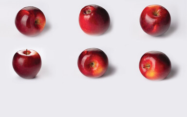 Collection of red apples isolated on white