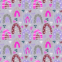 Rainbow seamless pattern. Illustration for fabric und textile design, wallpaper, packaging, nursery, greeting cards, decoration.