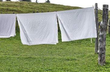 Clothes hanging out to dry