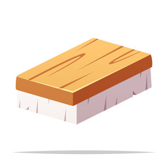 Wooden cleaning brush vector isolated illustration