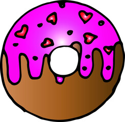 Sweets Valentines day,  Cute tea time. Hand draw