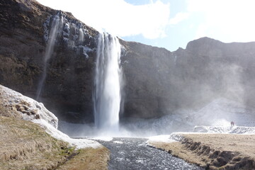 Seljalandsfoss waterfall in the south region of Iceland