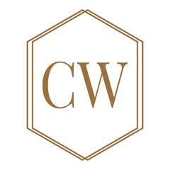 Simple Elegant Initial Letter Type CW Logo Sign Symbol Icon, Logo Design Template