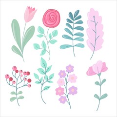 set of different simple colors. Pastel colors. Vector illustration isolated on white background.