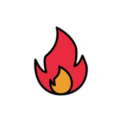 Fire Flat Icon Design Vector Template Illustration