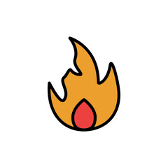 Fire Flat Icon Design Vector Template Illustration