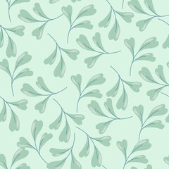 bright pattern of simple flowers. seamless pattern of plants in pastel colors. vector illustration drawn in cartoon style isolated on white background