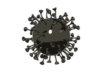 vector 3d rendered illustration of a virus, coronavirus, covid-19