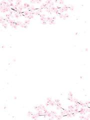 Fototapeta na wymiar 満開の桜　フレーム・背景素材（縦向き）