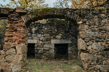 ruined building in autumn time