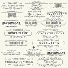 Calligraphic design elements. Elegant collection of hand drawn swirls for your design. Page decorations. Swirl, scroll and flourishes dividers. Set of text delimiters. Premium quality