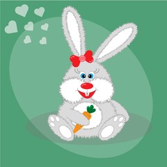 cute bunny with carrot