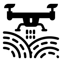 
Drone spray in glyph style icon, editable vector 
