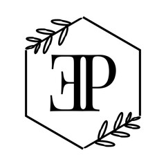 Simple Elegant Initial Letter Type EP Logo Sign Symbol Icon, Logo Design Template