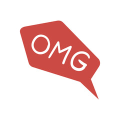 Bubble talk phrases. Colorful speech cloud for online chat messages with omg. Abstract dialogue reaction in comic design isolated on white background. Vector cartoon communication tag