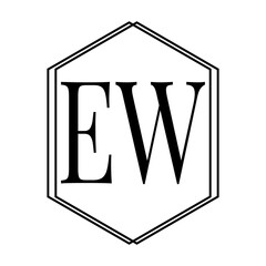 Simple Elegant Initial Letter Type EW Logo Sign Symbol Icon, Logo Design Template