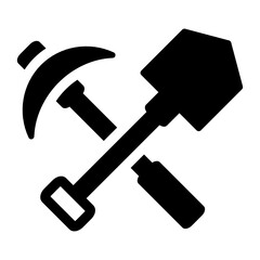 
Digging tool in glyph icon, editable vector 
