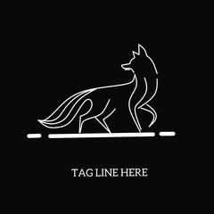 wolf logo illustration with line style. can be used for brand identity.