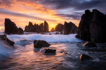 Shark teeth rock formation. this place called kelumbayan or gigi hiu in Indonesian language. This...