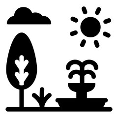 
Trees solid style icon, nature and greenery 
