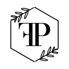 Simple Elegant Initial Letter Type FP Logo Sign Symbol Icon, Logo Design Template