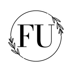 Simple Elegant Initial Letter Type FU Logo Sign Symbol Icon, Logo Design Template
