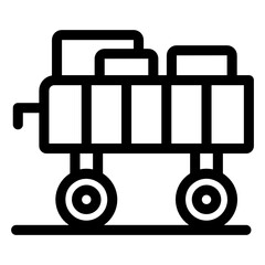 
Cart with bricks denoting glyph icon of tractor trolley 
